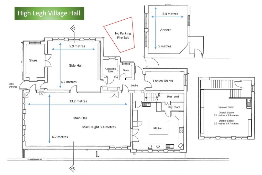 High Legh Village Hall Floorplan